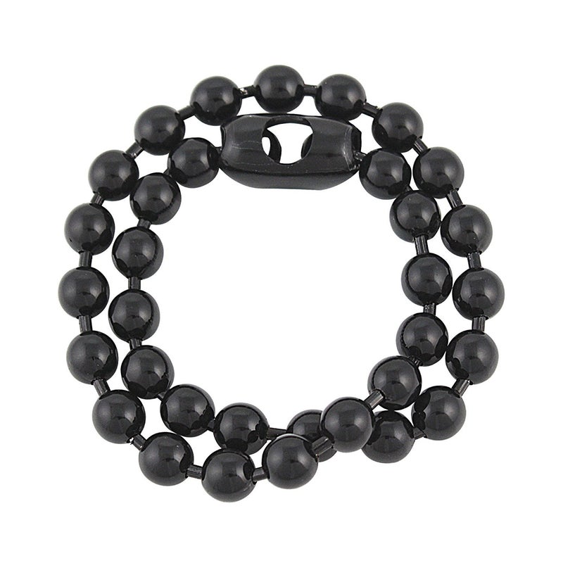 DragonWeave 9.5mm Extra Large Gunmetal Steel Ball Chain Mens Necklace with Extra Durable Color Protect Finish - 16 inches - Image 2